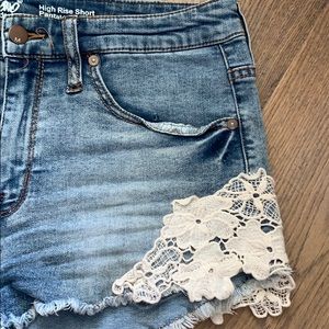 Lace & Denim Shorts